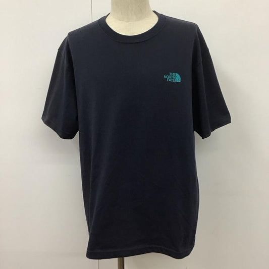 ザノースフェイス THE NORTH FACE Tシャツ 半袖 NT32349 半袖Tシャツ 半袖カットソー プリントTシャツ XL ロゴ、文字 紺 / ネイビー /  メンズ USED 古着 中古 10109771