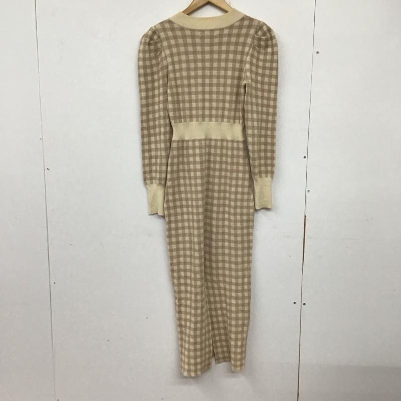 デイシー DEICY ワンピース ロングスカート 長袖ニットロングワンピース ウエスト切り替えワンピース ストレッチ FREE チェック マルチカラー / マルチカラー / レディース USED 古着 中古 10134188