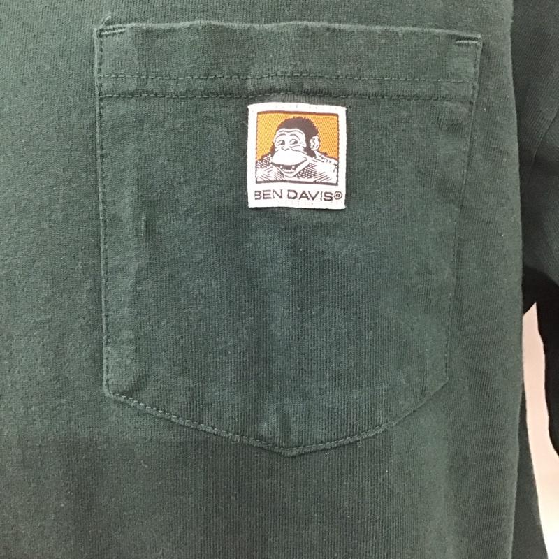ベンデイビス BEN DAVIS Tシャツ 半袖 C-2580929 ベーシックポケットTシャツ 半袖カットソー プリントTシャツ L ロゴ、文字 緑 / グリーン /  メンズ USED 古着 中古 10110732