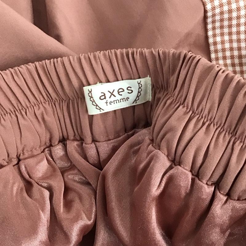アクシーズファム axes femme スカート ひざ丈スカート M 無地 X チェック 桃 / ピンク / レディース USED 古着 中古 10131918