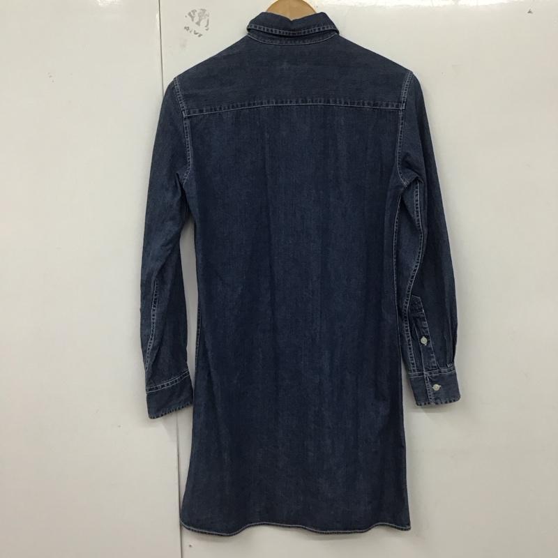 ラルフローレン RALPHLAUREN ワンピース ひざ丈スカート デニムワンピース シャツワンピース S 無地 インディゴ / インディゴ / レディース USED 古着 中古 10129706