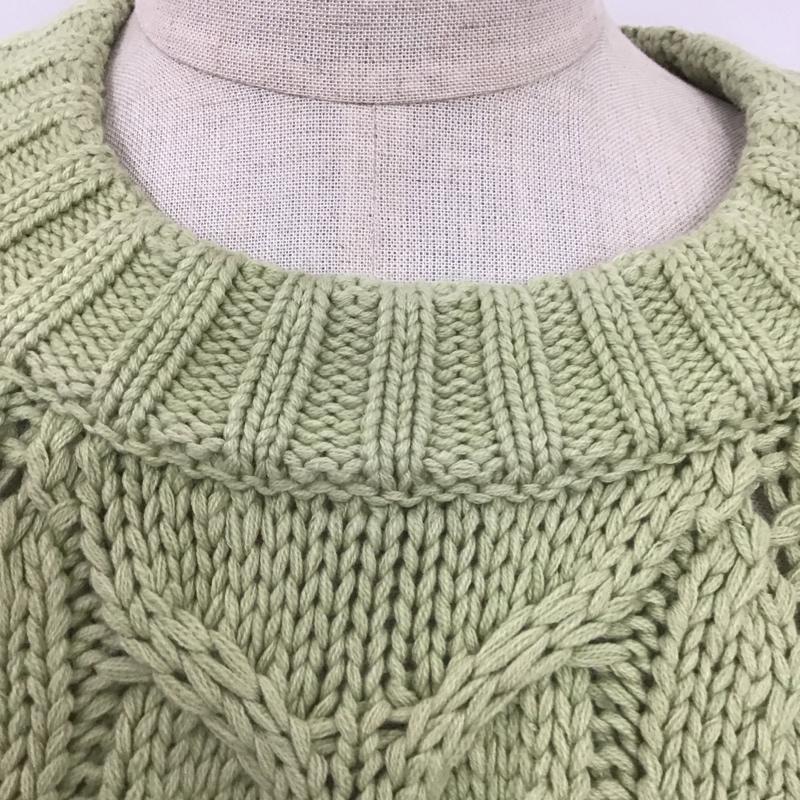 マウジー MOUSSY ニット、セーター 長袖 010esw70-0550 RAGLANSLEEVECABLEニット 長袖ニットカットソー FREE 無地 緑 / グリーン / レディース USED 古着 中古 10122970