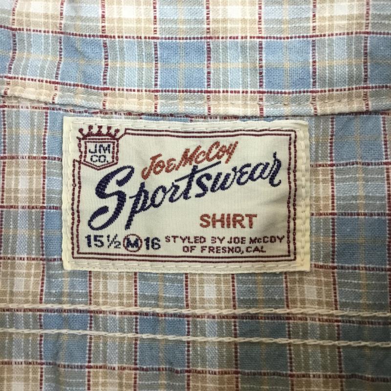 ジョーマッコイ JOE McCOY シャツ、ブラウス 半袖 JOE McCOY 半袖 シャツ チェック柄 M チェック 水色 / ライトブルー / X ベージュ / ベージュ / メンズ USED 古着 中古 10129787