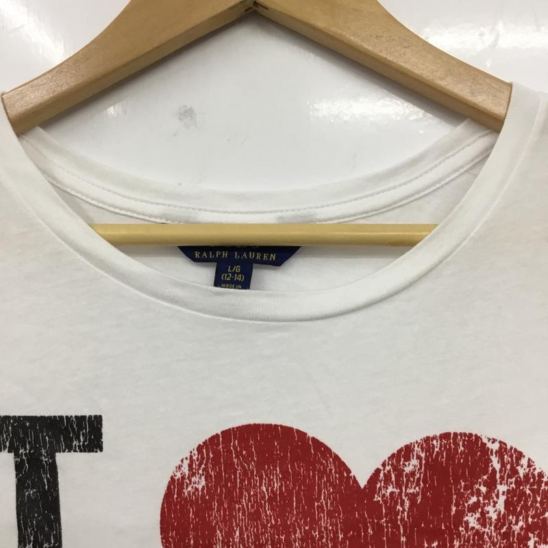 ポロラルフローレン POLO RALPH LAUREN Tシャツ 半袖 半袖カットソー プリントTシャツ クルーネックカットソー L プリント 白 / ホワイト / レディース USED 古着 中古 10110311