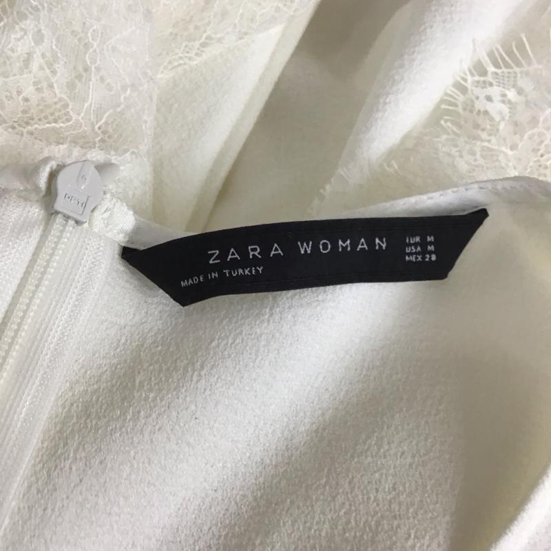 ザラ ZARA カットソー 半袖 4437 052 251 袖レース M レース柄 白 / ホワイト /  レディース USED 古着 中古 10108325