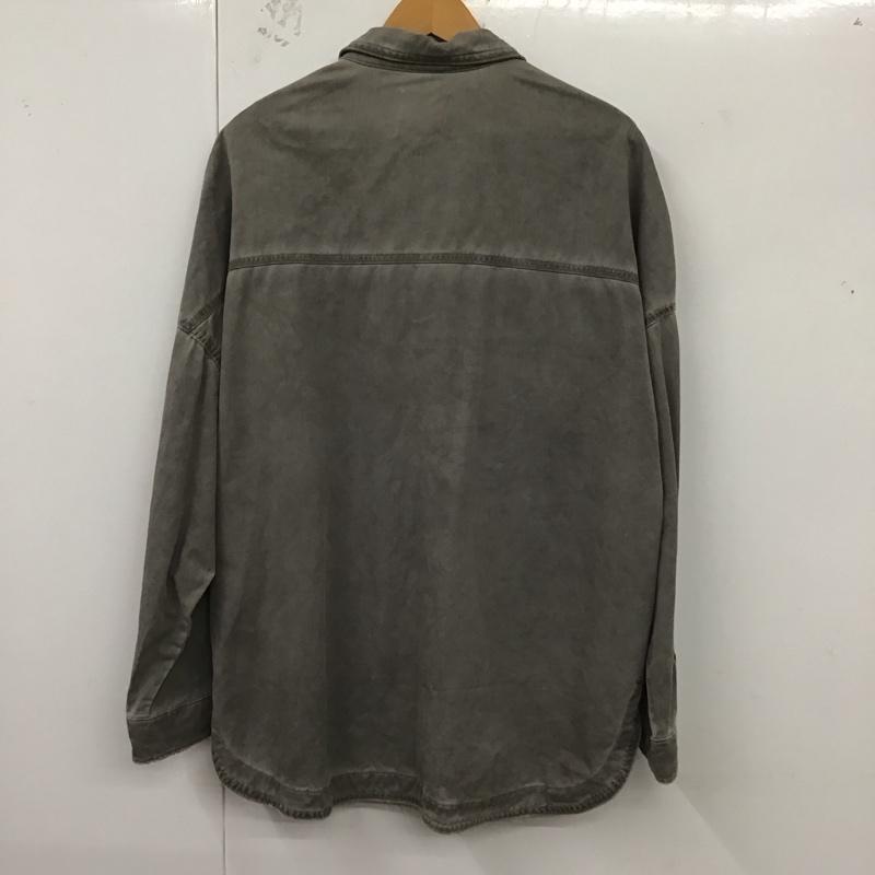 ザラ ZARA シャツ、ブラウス 長袖 L 無地 チャコールグレー / チャコールグレー / レディース USED 古着 中古 10124789