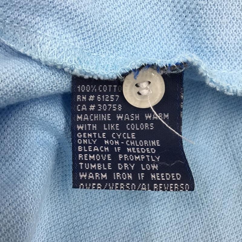トミーヒルフィガー TOMMY HILFIGER ポロシャツ 半袖 半袖ポロシャツ カラーシャツ 半袖カットソー L ロゴ、文字 水色 / ライトブルー / メンズ USED 古着 中古 10116143