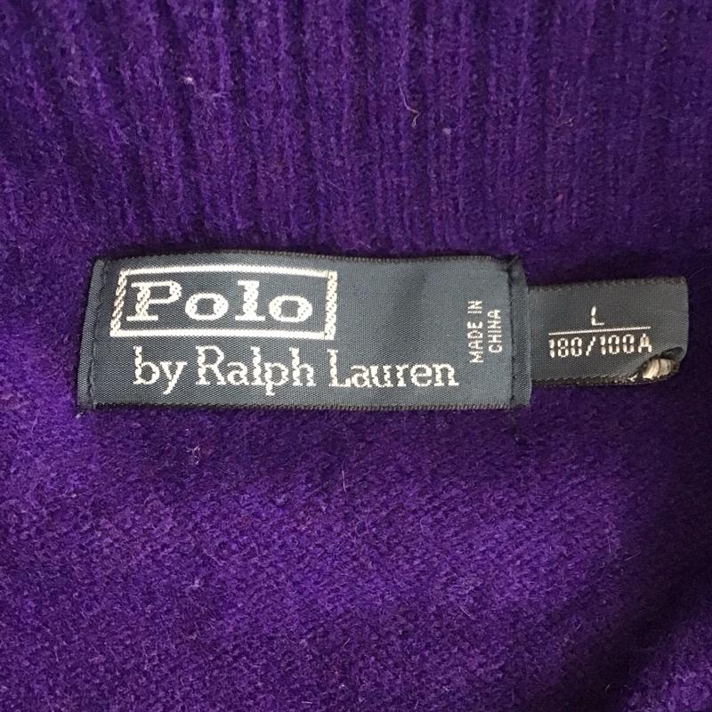 ポロバイラルフローレン Polo by RALPH LAUREN ニット、セーター 長袖 L 無地 紫 / パープル / メンズ USED 古着 中古 10108092