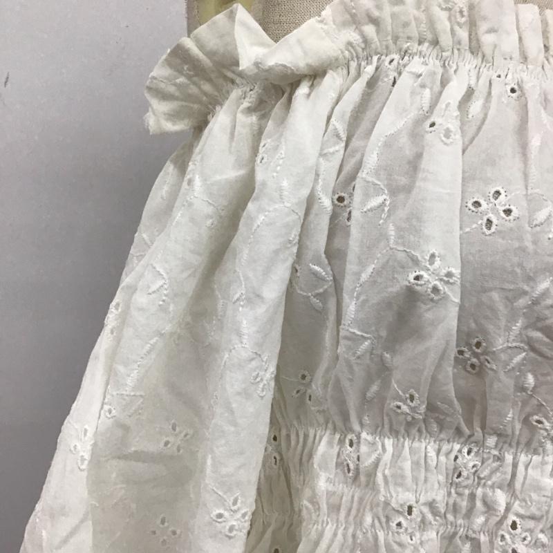 ザラ ZARA カットソー 半袖 3564 103 250 オフショルダー ギャザー S 刺繍 白 / ホワイト / レディース USED 古着 中古 10121089