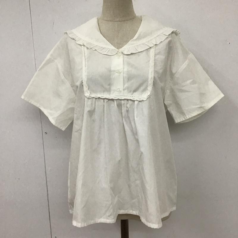 エヘカソポ ehka sopo カットソー 半袖 1708152 セーラーカラー FREE 無地 白 / ホワイト / レディース USED 古着 中古 10116489