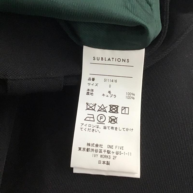 サブレーションズ SUBLATIONS パンツ スラックス スラックスパンツ ワイドパンツ カジュアルパンツ 0 無地 黒 / ブラック / メンズ USED 古着 中古 10139586