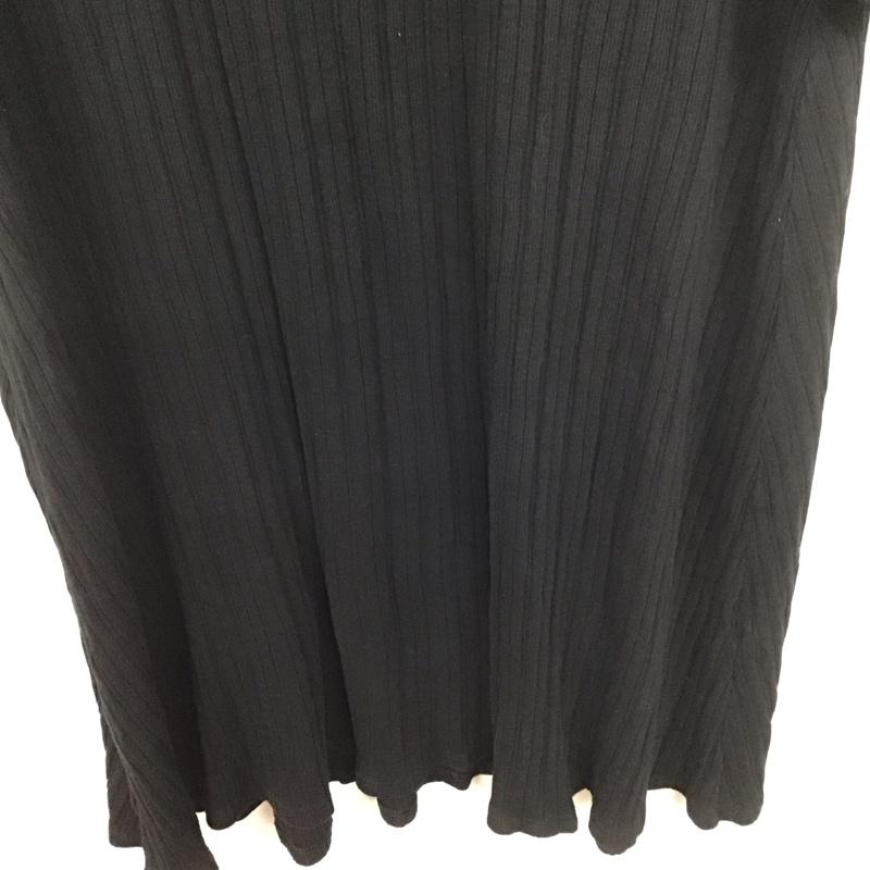 ザラ ZARA ワンピース ロングスカート 4174 453 800 長袖 リブ XL 無地 黒 / ブラック / レディース USED 古着 中古 10138654