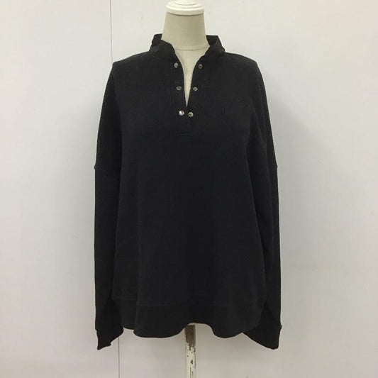 メルロー merlot カットソー 長袖 ヘンリーネック サーマル ワッフル 無地 黒 / ブラック /  レディース USED 古着 中古 10113802