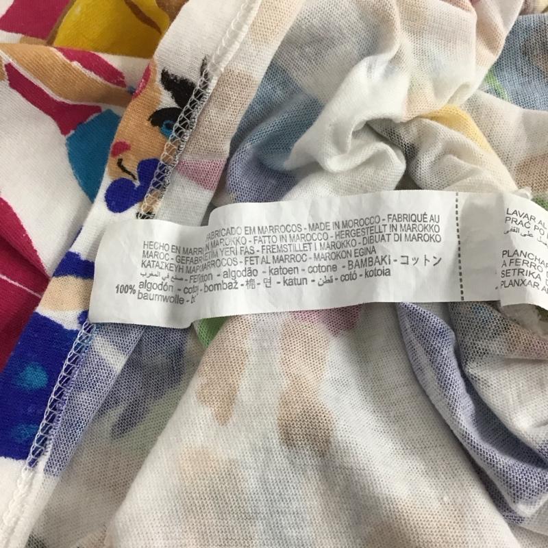 ザラ ZARA Tシャツ 半袖 半袖カットソー プリントTシャツ クルーネックカットソー M プリント マルチカラー / マルチカラー / レディース USED 古着 中古 10136458