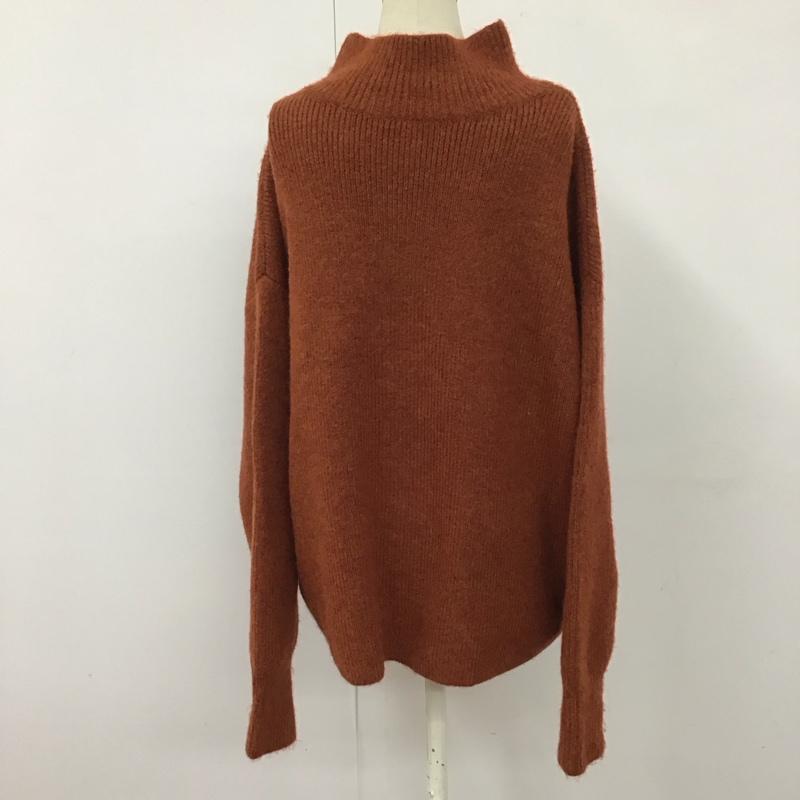 ローリーズファーム LOWRYS FARM ニット、セーター 長袖 FREE 無地 茶 / ブラウン / レディース USED 古着 中古 10123596