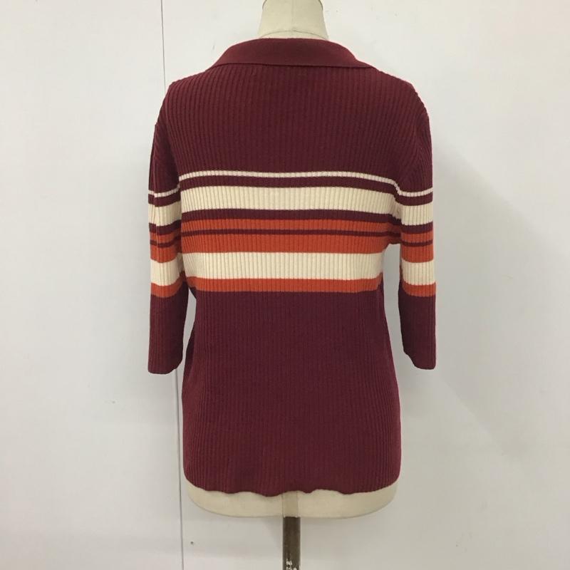 マウジー MOUSSY ニット、セーター 半袖 010BAF70-5420 HALFSLEEVEPOLOニットトップス 半袖ニットカットソー FREE ボーダー柄 マルチカラー / マルチカラー / レディース USED 古着 中古 10116983
