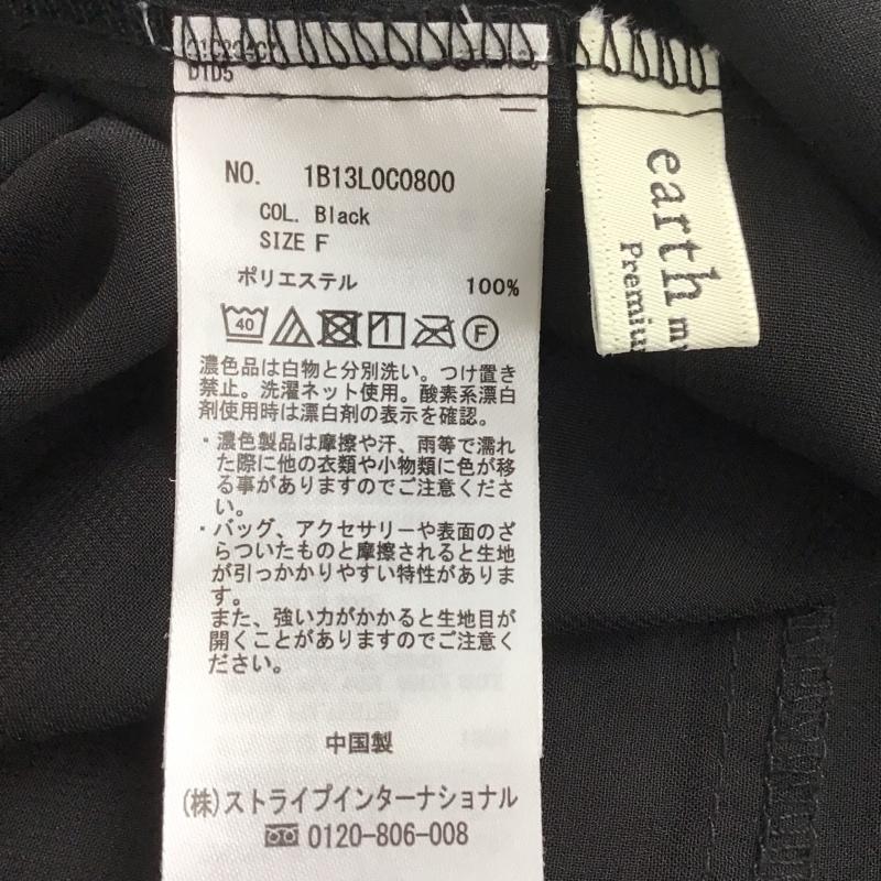 アースミュージックアンドエコロジー earth music&ecology シャツ、ブラウス 長袖 長袖シャツ プリーツシャツ シースルー ノーカラーシャツ FREE 無地 黒 / ブラック / レディース USED 古着 中古 10125198