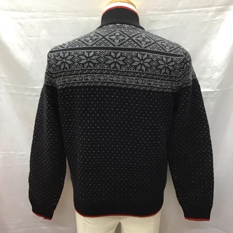 ブルックスブラザーズ BROOKS BROTHERS ニット、セーター 長袖 長袖ニットカットソー ニット セーター クルージップアップネックニット S 総柄 黒 / ブラック / X 灰 / グレー /  メンズ USED 古着 中古 10113244
