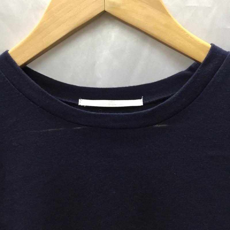 アーバンリサーチ URBAN RESEARCH カットソー 半袖 WH61-21N013 フリル袖 ノースリーブ FREE 無地 紺 / ネイビー / レディース USED 古着 中古 10118161