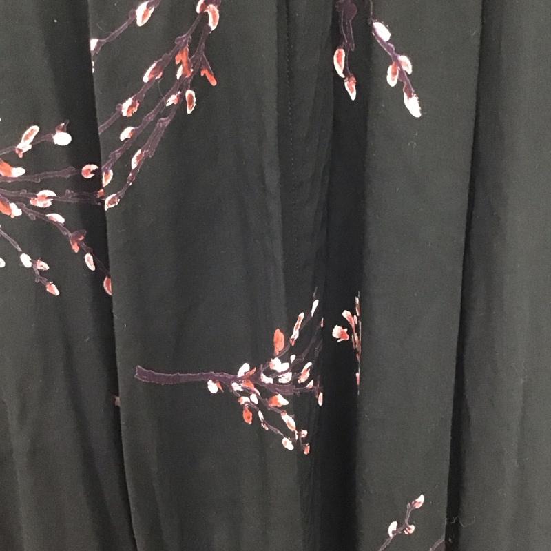 ザラウーマン ZARA WOMAN ワンピース ロングスカート 長袖シャツワンピース 前空きロングワンピース XS プリント 黒 / ブラック / レディース USED 古着 中古 10136019
