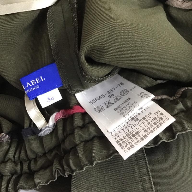 ブルーレーベル・クレストブリッジ BLUE LABEL CRESTBRIDGE パンツ スラックス 55R45-387-76 クロップド丈 36 ワンポイント カーキ / カーキ / レディース USED 古着 中古 10108430