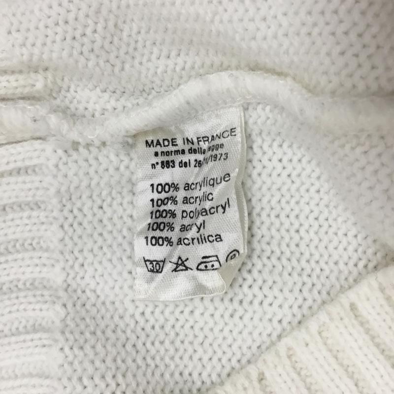 ラコステ LACOSTE ベスト ベスト ニットベスト ノースリーブニット Vネック 70s フランス製 4 プリント 白 / ホワイト / X 赤 / レッド / メンズ USED 古着 中古 10120697