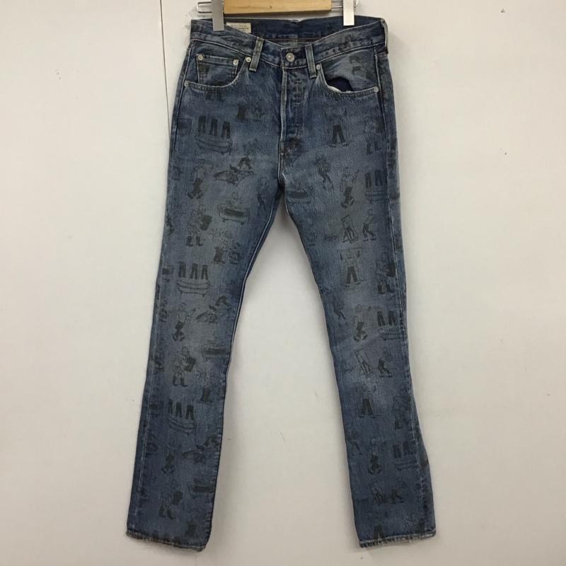 リーバイス Levi s パンツ デニム、ジーンズ 28インチ 総柄 水色 / ライトブルー /  メンズ USED 古着 中古 10121900