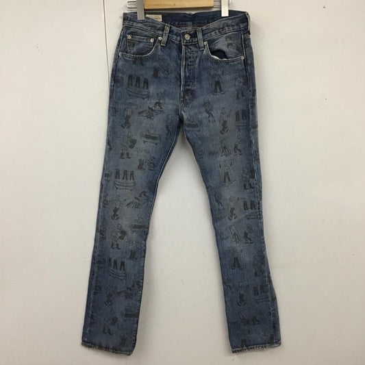 リーバイス Levi s パンツ デニム、ジーンズ 28インチ 総柄 水色 / ライトブルー /  メンズ USED 古着 中古 10121900