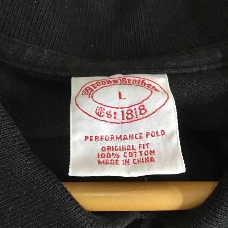 ブルックスブラザーズ BROOKS BROTHERS ポロシャツ 半袖 半袖ポロシャツ 半袖カットソー カラーシャツ L ロゴ、文字 黒 / ブラック / メンズ USED 古着 中古 10129519