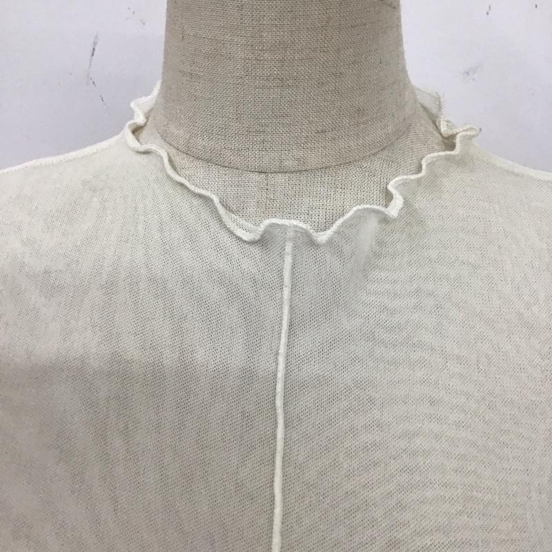 ザラ ZARA カットソー 長袖 5039 316 715 チュールカットソー シアー スタンドネック M 無地 アイボリー / アイボリー / レディース USED 古着 中古 10122873