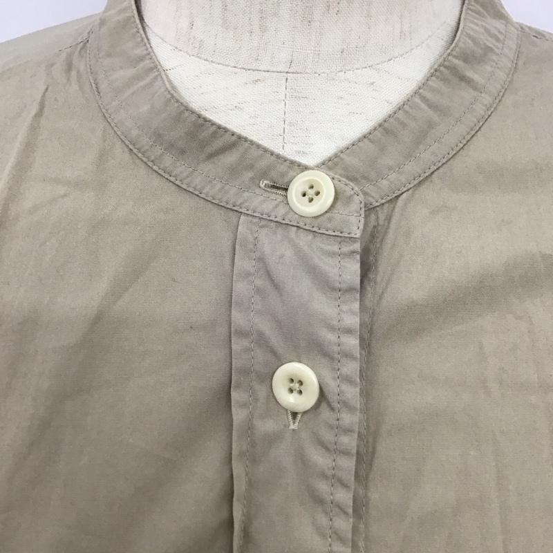 エムエイチエル MHL. ワンピース ロングスカート 半袖シャツワンピース ロングワンピース ノーカラー 1 無地 ベージュ / ベージュ / レディース USED 古着 中古 10126147