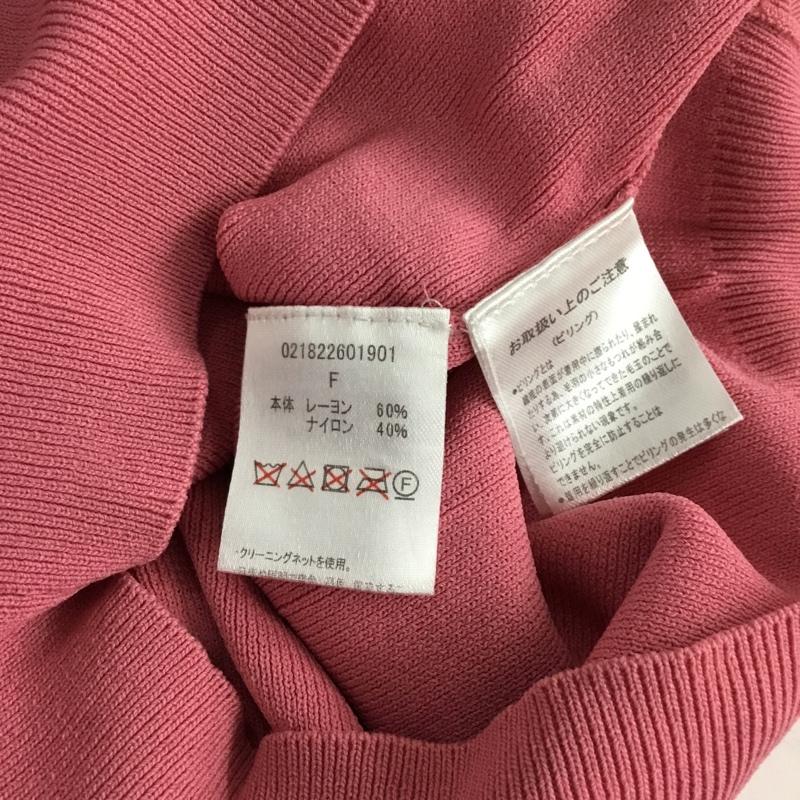 ダズリン dazzlin ニット、セーター 七分袖 021822601901 フラワー刺繍ボリュームスリーブニット Vネック FREE ワンポイント 桃 / ピンク / レディース USED 古着 中古 10144696