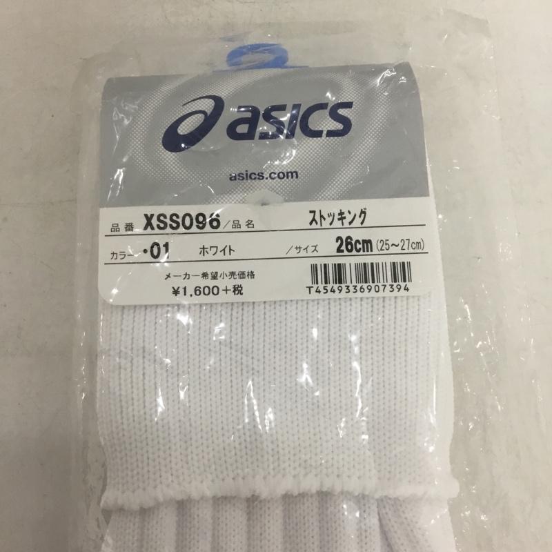 アシックス ASICS ファッション小物 ファッション小物 XSS096 ストッキング ジュニア サッカー 26cm ロゴ、文字 白 / ホワイト / ボーイズ USED 古着 中古 10132173
