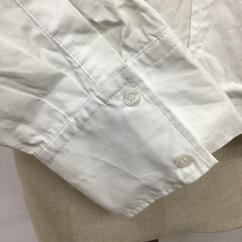 ザラ ZARA シャツ、ブラウス 長袖 長袖シャツ カラーシャツ ポケットシャツ ショート丈シャツ L 無地 白 / ホワイト / レディース USED 古着 中古 10116416