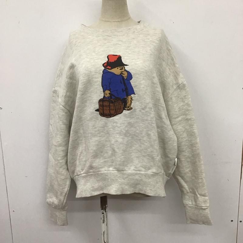 ディスコート Discoat トレーナー 長袖 FREE プリント 灰 / グレー / レディース USED 古着 中古 10106694