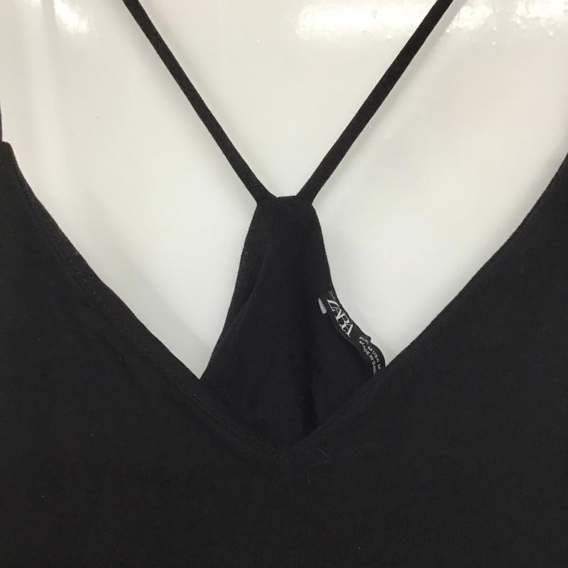 ザラ ZARA ワンピース ロングスカート ロングワンピース ノースリーブワンピース フレアスカート キャミワンピース M 無地 黒 / ブラック / レディース USED 古着 中古 10138398