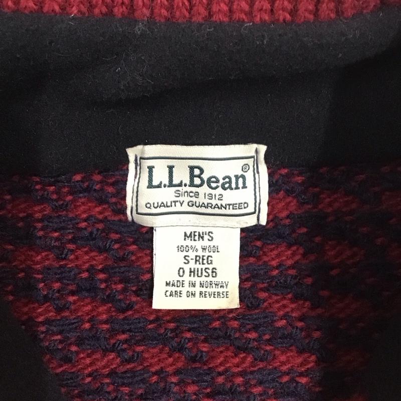 エルエルビーン L.L.Bean ニット、セーター 長袖 長袖ニットカットソー ニット セーター ジップネックニット S 総柄 えんじ / ワインレッド / X 紺 / ネイビー / メンズ USED 古着 中古 10111708