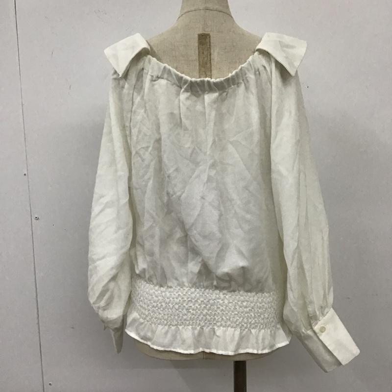 ムルーア MURUA シャツ、ブラウス 長袖 011820402801-01 ブラウス 長袖シャツ ワイドカラーシャツ カジュアルトップス FREE 無地 白 / ホワイト / レディース USED 古着 中古 10105840