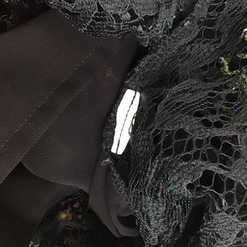 ザラ ZARA カットソー 七分袖 レース プルオーバー XS 刺繍 黒 / ブラック / レディース USED 古着 中古 10126484