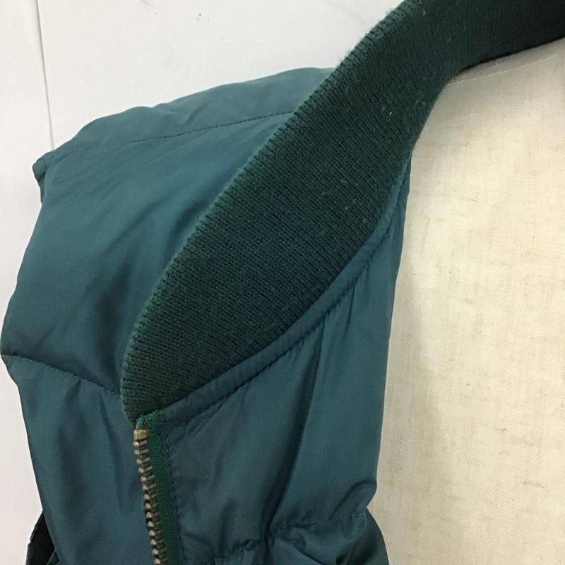 エディーバウアー Eddie Bauer ベスト ベスト ジップアップベスト ダウンベスト ノースリーブ 80s 黒タグ XL 無地 緑 / グリーン / メンズ USED 古着 中古 10125774