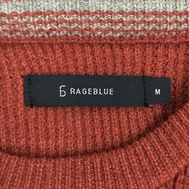 レイジブルー RAGEBLUE ニット、セーター 長袖 長袖ニットカットソー ニット セーター クルーネックニット M 無地 えんじ / ワインレッド / メンズ USED 古着 中古 10109443