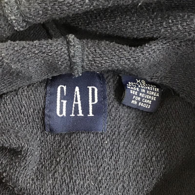 ギャップ GAP パーカー 長袖 長袖パーカー フード付きパーカー プリントスウェット トレーナー アーチロゴ 90s XS ロゴ、文字 紺 / ネイビー /  メンズ USED 古着 中古 10120016