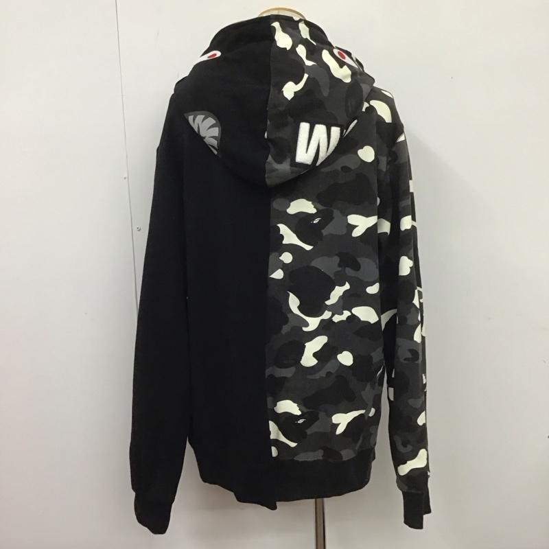 アベイシングエイプ A BATHING APE パーカー 長袖 長袖パーカー フード付きパーカー プリントスウェット トレーナー ジップアップパーカー プリント 黒 / ブラック / メンズ USED 古着 中古 10107431