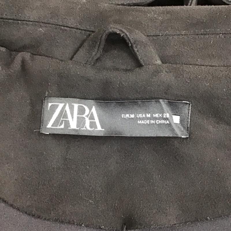 ザラ ZARA コート コート一般 ロングコート ロングジャケット カラージャケット アウター M 無地 黒 / ブラック / レディース USED 古着 中古 10120861