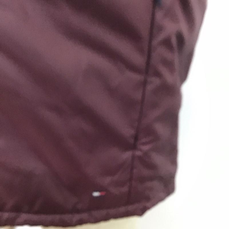 トミーヒルフィガー TOMMY HILFIGER ベスト ベスト ジップアップベスト フード付きベスト ナイロンベスト L ロゴ、文字 えんじ / ワインレッド / メンズ USED 古着 中古 10111274