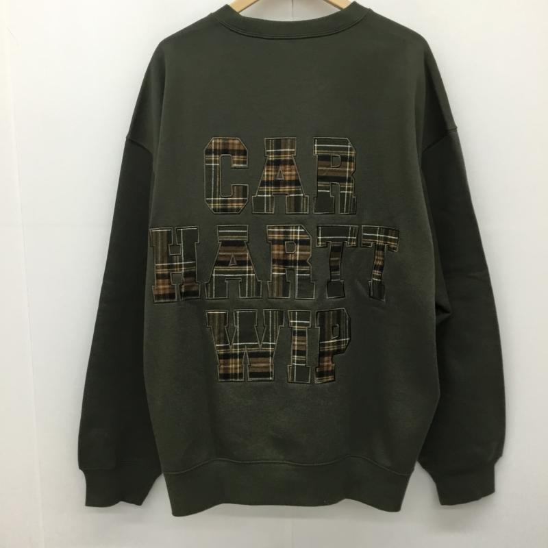 カーハートダブリューアイピー Carhartt WIP トレーナー 長袖 I032456 WILES SWEATSHIRT Hamilton XL ロゴ、文字 緑 / グリーン / メンズ USED 古着 中古 10139074