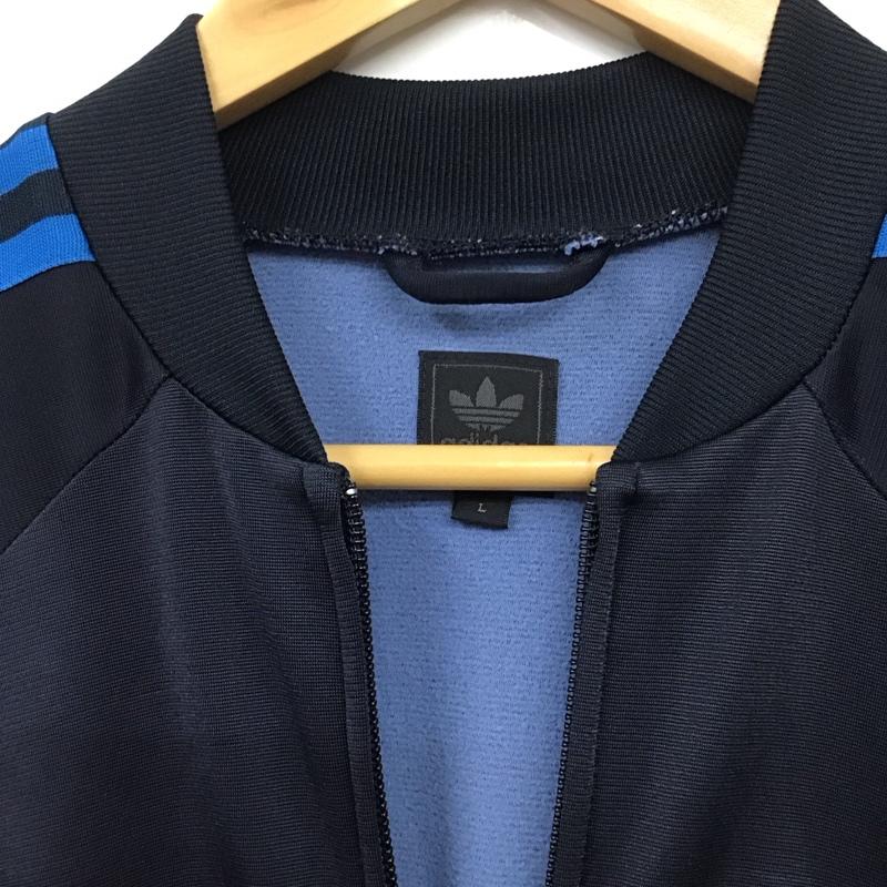 アディダス adidas ジャケット、上着 ジャケット、ブレザー トラックジャケット 00s L 無地 紺 / ネイビー / レディース USED 古着 中古 10131559