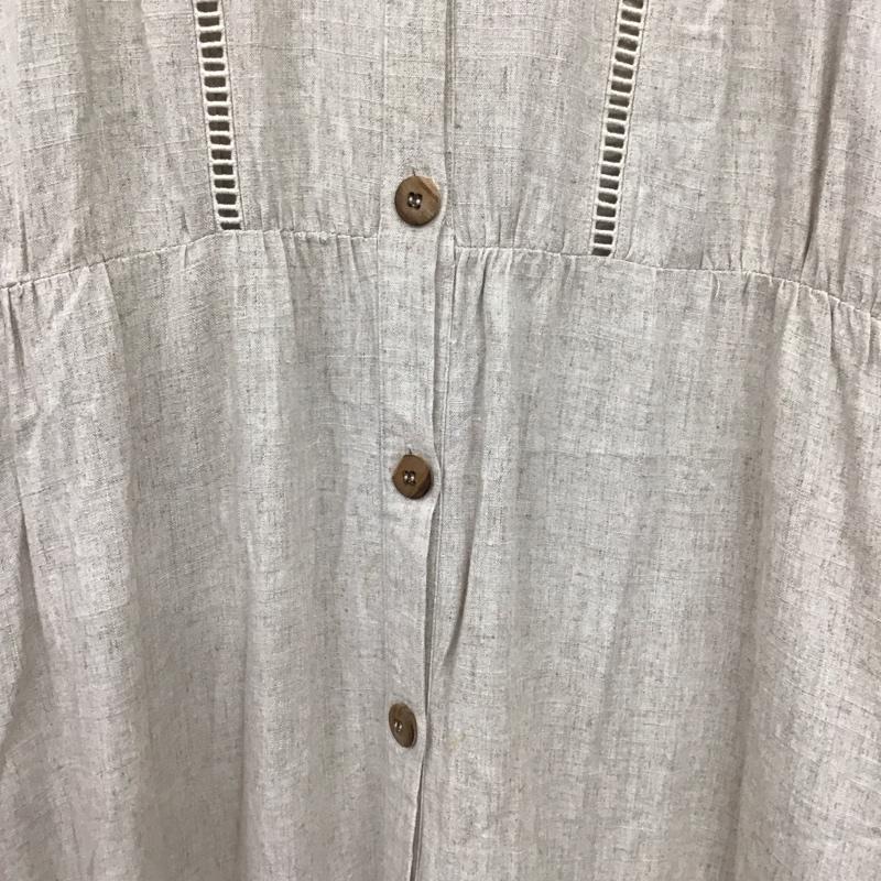 ザラ ZARA ワンピース ロングスカート 半袖ロングワンピース フレアスカート 前ボタン L 無地 ベージュ / ベージュ / レディース USED 古着 中古 10134322
