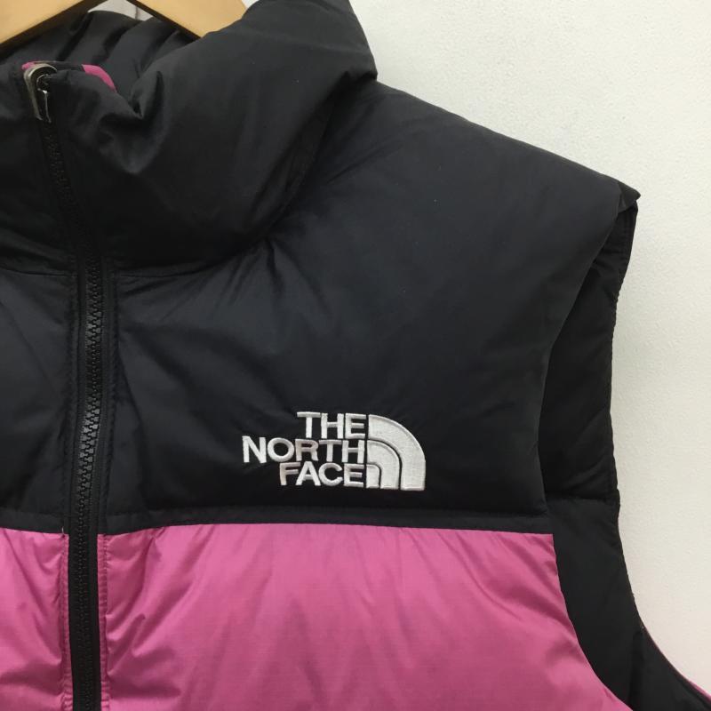 ザノースフェイス THE NORTH FACE×BEAMS ジャケット、上着 ダウンベスト NF0A3JQQ748-L RETRO NUPTSE VEST ヌプシ ベスト L ロゴ、文字 X 刺繍 黒 / ブラック / X 桃 / ピンク / メンズ USED 古着 中古 10125300
