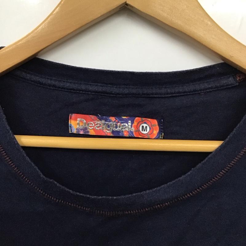 デシグアル Desigual カットソー 半袖 M67T24E4 クルーネック M 刺繍 紺 / ネイビー / レディース USED 古着 中古 10131095